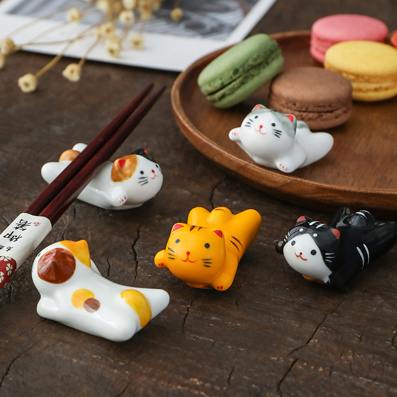 Kitchen Appliances Holder - Tempat Sumpit Keramik Kucing Terbang Gaya