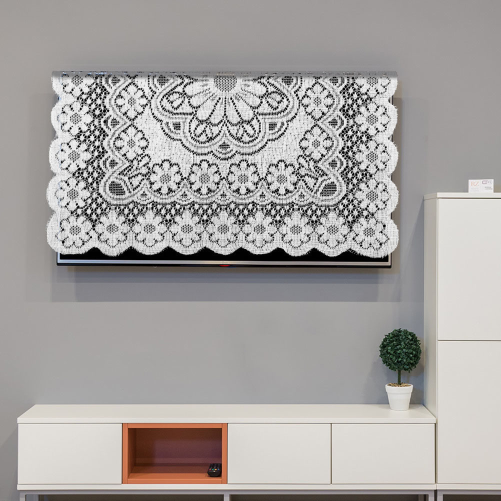 Kitchen Appliances In White - Penutup Debu Persegi Berenda Putih yang