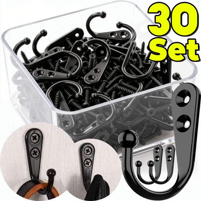 Kitchen Appliances Holder - Kait Logam Hitam dengan Sekrup, Gantungan
