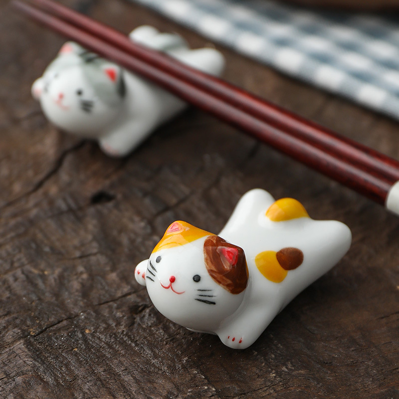 Tempat Sumpit Keramik Kucing T - Kitchen Appliances Holder ulasan dan harga