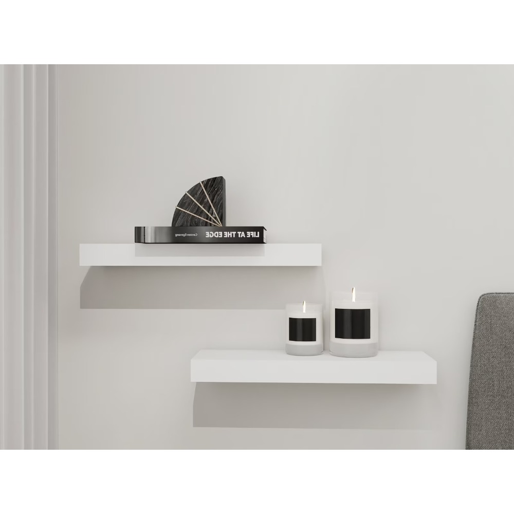 Rak Dinding Kayu Alami Putih S - Kitchen Appliances In White ulasan dan harga